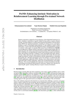PreND: Enhancing Intrinsic Motivation in Reinforcement Learning through
  Pre-trained Network Distillation