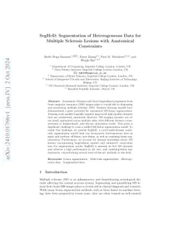 SegHeD: Segmentation of Heterogeneous Data for Multiple Sclerosis
  Lesions with Anatomical Constraints