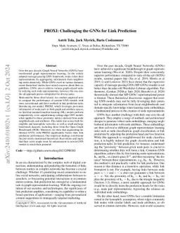 PROXI: Challenging the GNNs for Link Prediction