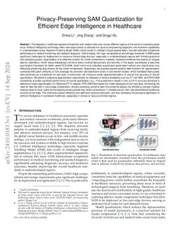 Privacy-Preserving SAM Quantization for Efficient Edge Intelligence in
  Healthcare