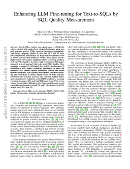 Enhancing LLM Fine-tuning for Text-to-SQLs by SQL Quality Measurement