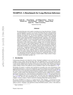 MARPLE: A Benchmark for Long-Horizon Inference
