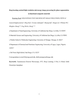 Deep learning assisted high resolution microscopy image processing for phase segmentation in functional composite materials