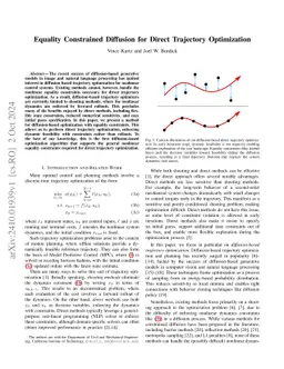 Equality Constrained Diffusion for Direct Trajectory Optimization
