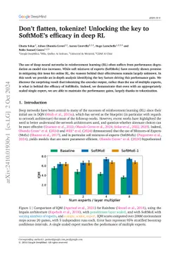 Don't flatten, tokenize! Unlocking the key to SoftMoE's efficacy in deep RL
