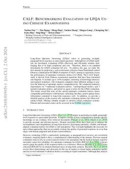 CALF: Benchmarking Evaluation of LFQA Using Chinese Examinations