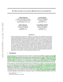 Score-based Pullback Riemannian Geometry: Extracting the Data Manifold Geometry using Anisotropic Flows