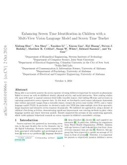 Enhancing Screen Time Identification in Children with a Multi-View Vision Language Model and Screen Time Tracker