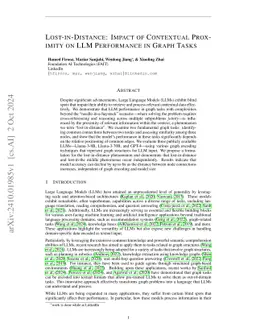 Lost-in-Distance: Impact of Contextual Proximity on LLM Performance in Graph Tasks