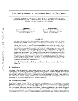 Decentralized Collaborative Inertial Tracking