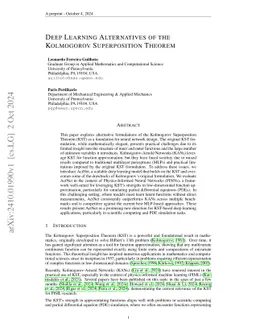 Deep Learning Alternatives of the Kolmogorov Superposition Theorem