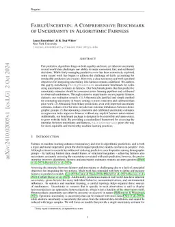 FairlyUncertain: A Comprehensive Benchmark of Uncertainty in Algorithmic
  Fairness