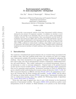 Instrumental variables: A non-asymptotic viewpoint