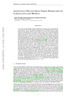 Adaptively Private Next-Token Prediction of Large Language Models