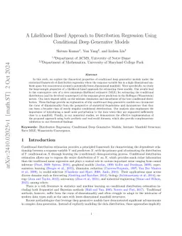 A Likelihood Based Approach to Distribution Regression Using Conditional Deep Generative Models