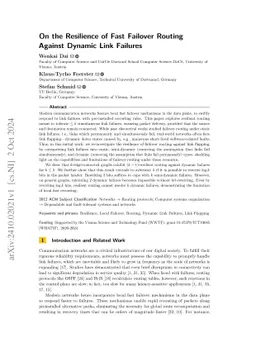 On the Resilience of Fast Failover Routing Against Dynamic Link Failures