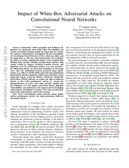 Impact of White-Box Adversarial Attacks on Convolutional Neural Networks