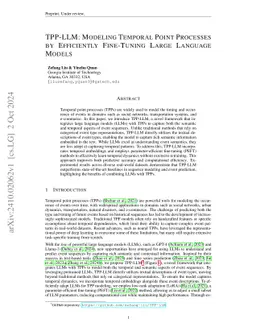 TPP-LLM: Modeling Temporal Point Processes by Efficiently Fine-Tuning Large Language Models