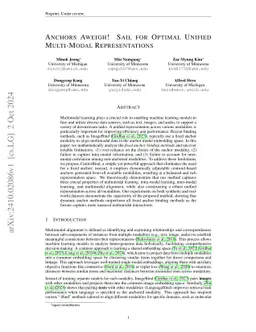 Anchors Aweigh! Sail for Optimal Unified Multi-Modal Representations