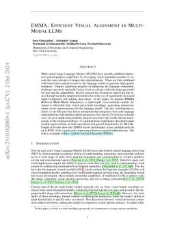 EMMA: Efficient Visual Alignment in Multi-Modal LLMs
