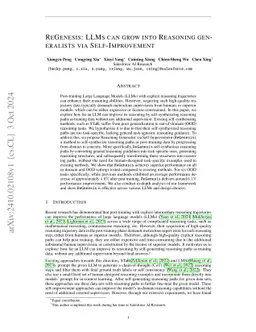 ReGenesis: LLMs can Grow into Reasoning Generalists via Self-Improvement