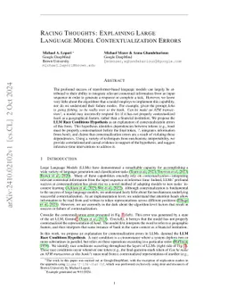 Racing Thoughts: Explaining Contextualization Errors in Large Language Models