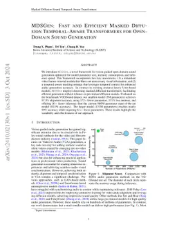 MDSGen: Fast and Efficient Masked Diffusion Temporal-Aware Transformers for Open-Domain Sound Generation