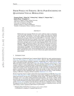 From Pixels to Tokens: Byte-Pair Encoding on Quantized Visual Modalities