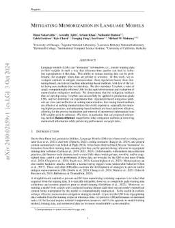 Mitigating Memorization In Language Models