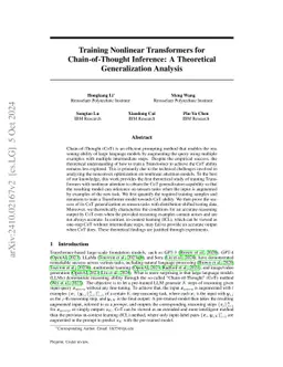 Training Nonlinear Transformers for Chain-of-Thought Inference: A Theoretical Generalization Analysis