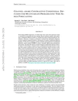 Channel-aware Contrastive Conditional Diffusion for Multivariate
  Probabilistic Time Series Forecasting