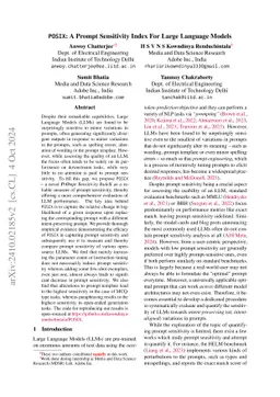 POSIX: A Prompt Sensitivity Index For Large Language Models