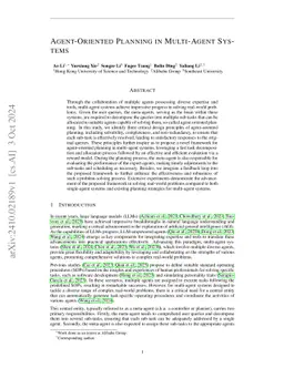 Agent-Oriented Planning in Multi-Agent Systems