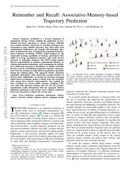 Remember and Recall: Associative-Memory-based Trajectory Prediction