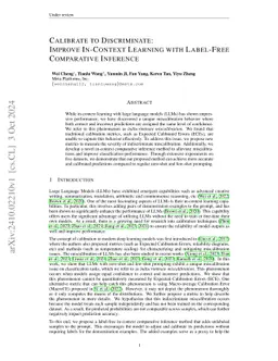 Calibrate to Discriminate: Improve In-Context Learning with Label-Free
  Comparative Inference