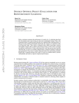 Doubly Optimal Policy Evaluation for Reinforcement Learning
