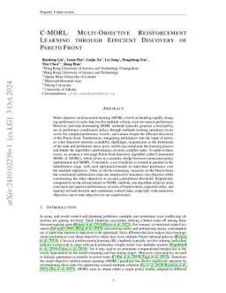 C-MORL: Multi-Objective Reinforcement Learning through Efficient Discovery of Pareto Front