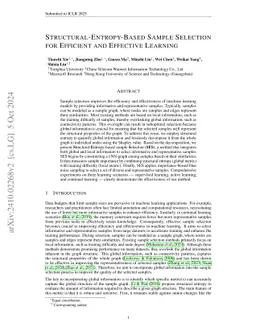 Structural-Entropy-Based Sample Selection for Efficient and Effective Learning