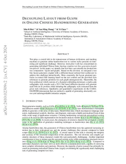 Decoupling Layout from Glyph in Online Chinese Handwriting Generation