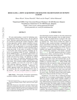 RESSCAL3D++: Joint Acquisition and Semantic Segmentation of 3D Point
  Clouds