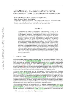 MetaMetrics: Calibrating Metrics For Generation Tasks Using Human Preferences