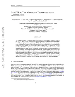 MANTRA: The Manifold Triangulations Assemblage