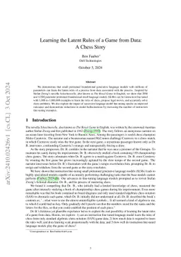 Learning the Latent Rules of a Game from Data: A Chess Story