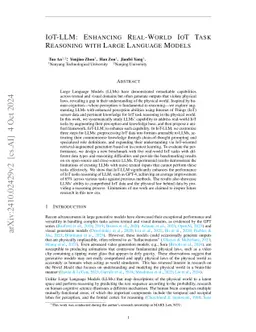 IoT-LLM: a framework for enhancing Large Language Model reasoning from real-world sensor data