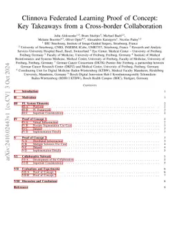 Clinnova Federated Learning Proof of Concept: Key Takeaways from a
  Cross-border Collaboration
