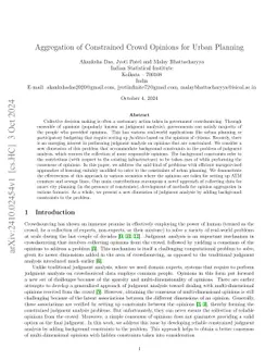 Aggregation of Constrained Crowd Opinions for Urban Planning