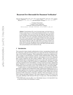 Recurrent Few-Shot model for Document Verification