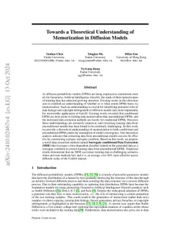 Towards a Theoretical Understanding of Memorization in Diffusion Models