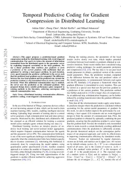 Temporal Predictive Coding for Gradient Compression in Distributed
  Learning