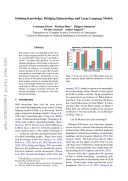 Defining Knowledge: Bridging Epistemology and Large Language Models